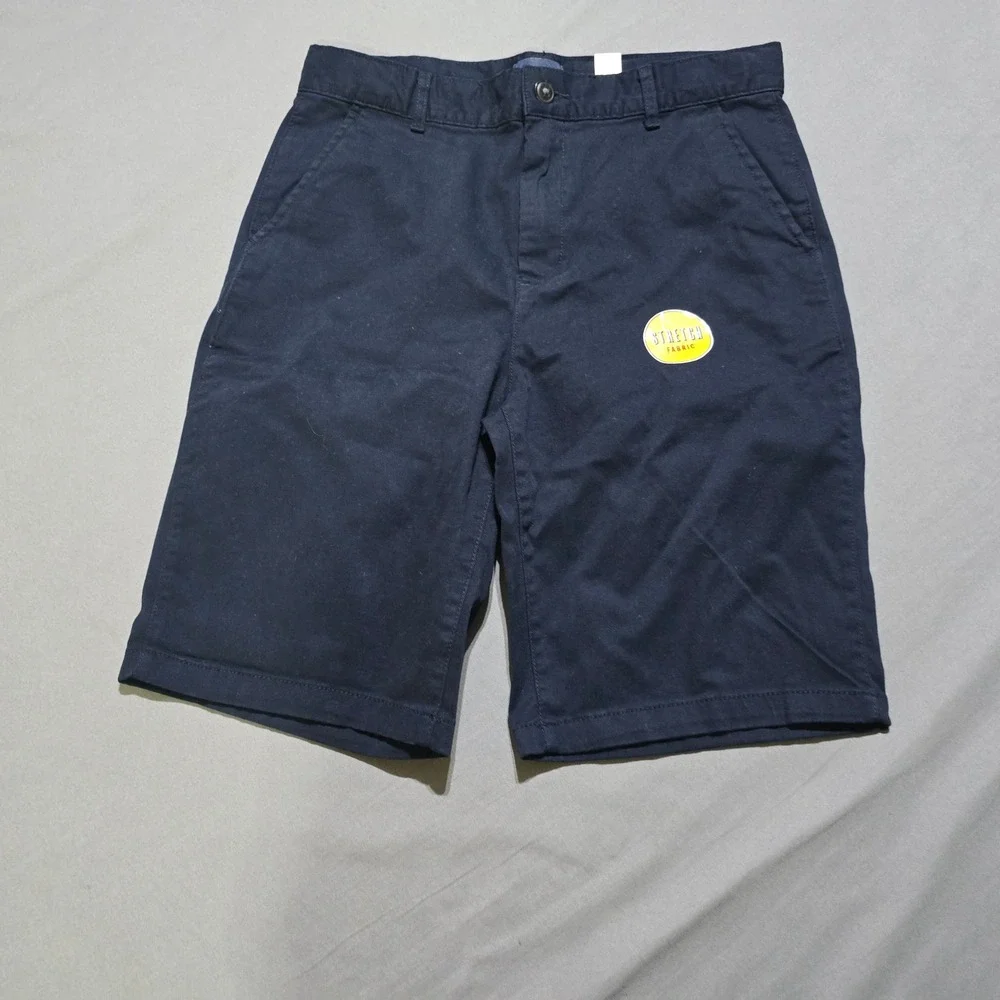 The Children's Place Chino Shorts Kids 16 Navy Blue Stretch Adjustable Waist